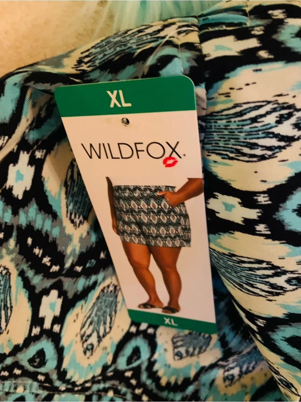 Wildfox Teal White Loungewear Set T-Shirt Shorts Matching Set Women’s XL